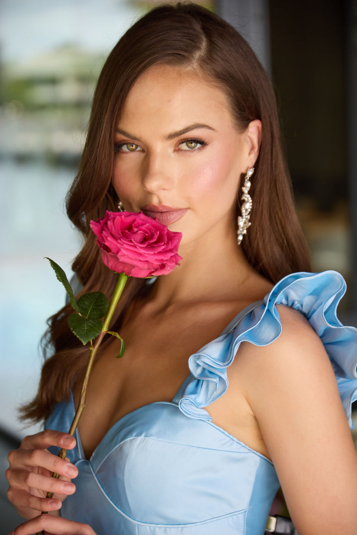 Ava Presley 26341 - Ruffle Strap Fit and Flare Cocktail Dress - FOSTANI.com