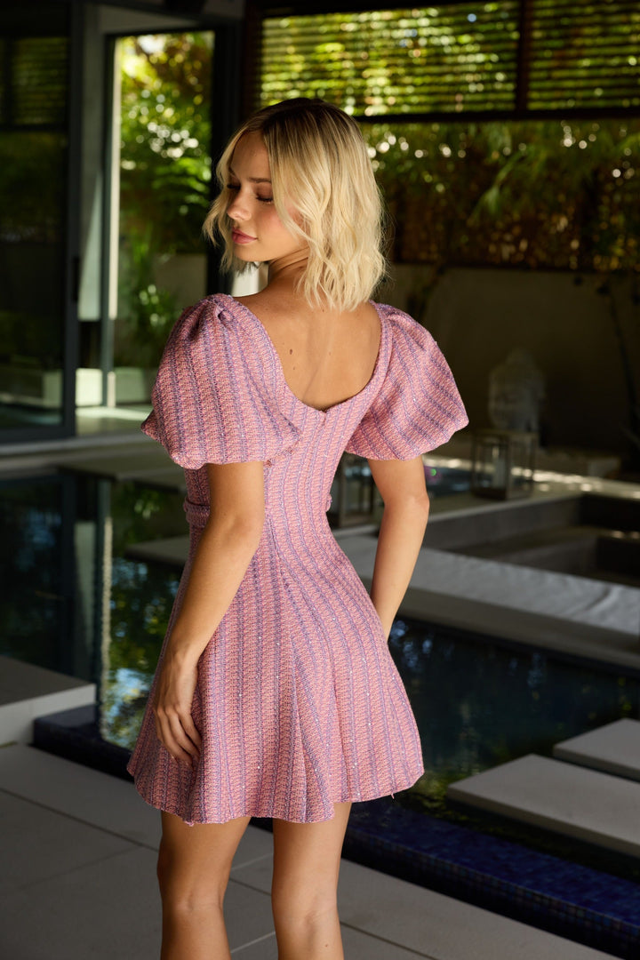 Ava Presley 26704 - Puff Sleeve Fitted Mini Dress - FOSTANI.com