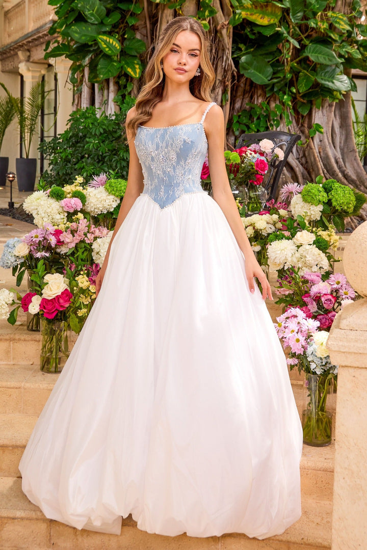 Ava Presley 42519 lace corset tulle ball gown front view 2