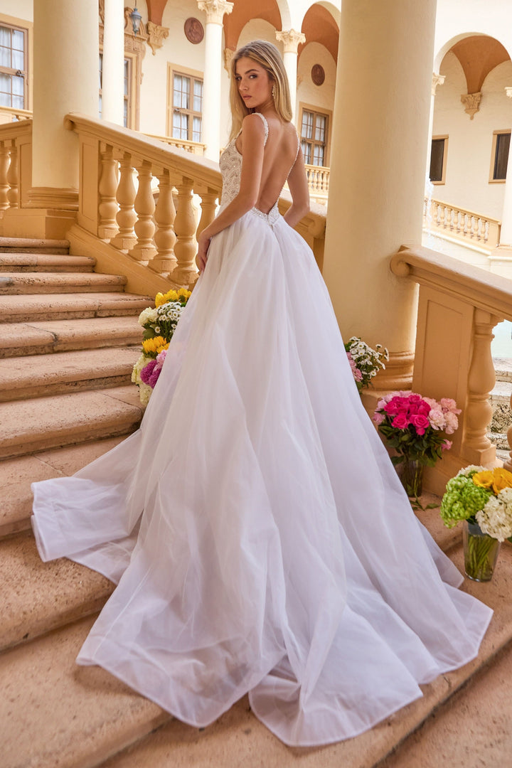 Ava Presley 47224 - Beaded Bridal Gown with Overskirt - FOSTANI.com