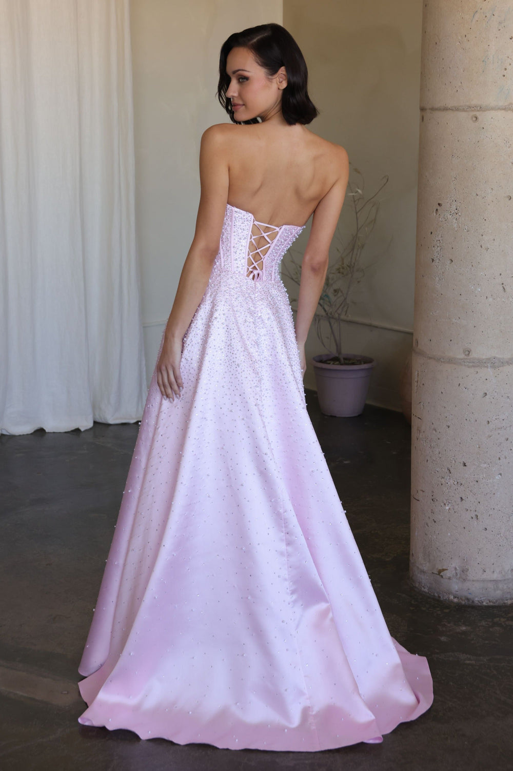 Ava Presley 47283 - New Corset Mikado and Pearl Ballgown - FOSTANI.com