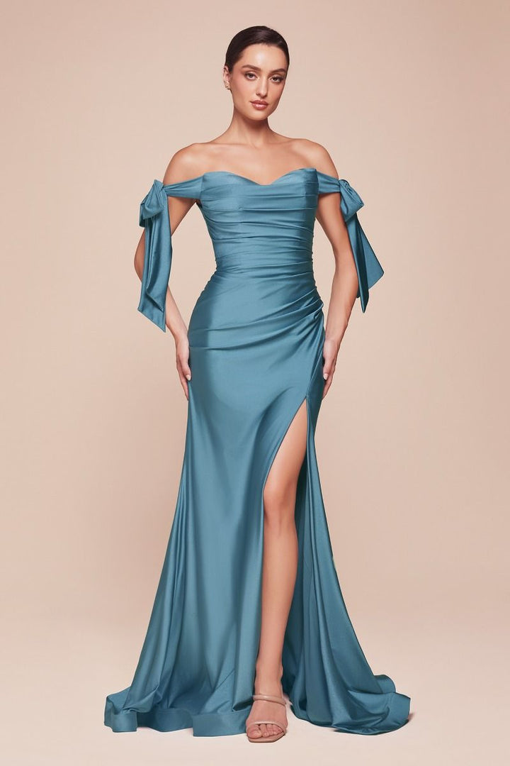 Ladivine CD943 Sweetheart Off The Shoulder Pleated Waist Prom Dress 2026 - FOSTANI.com
