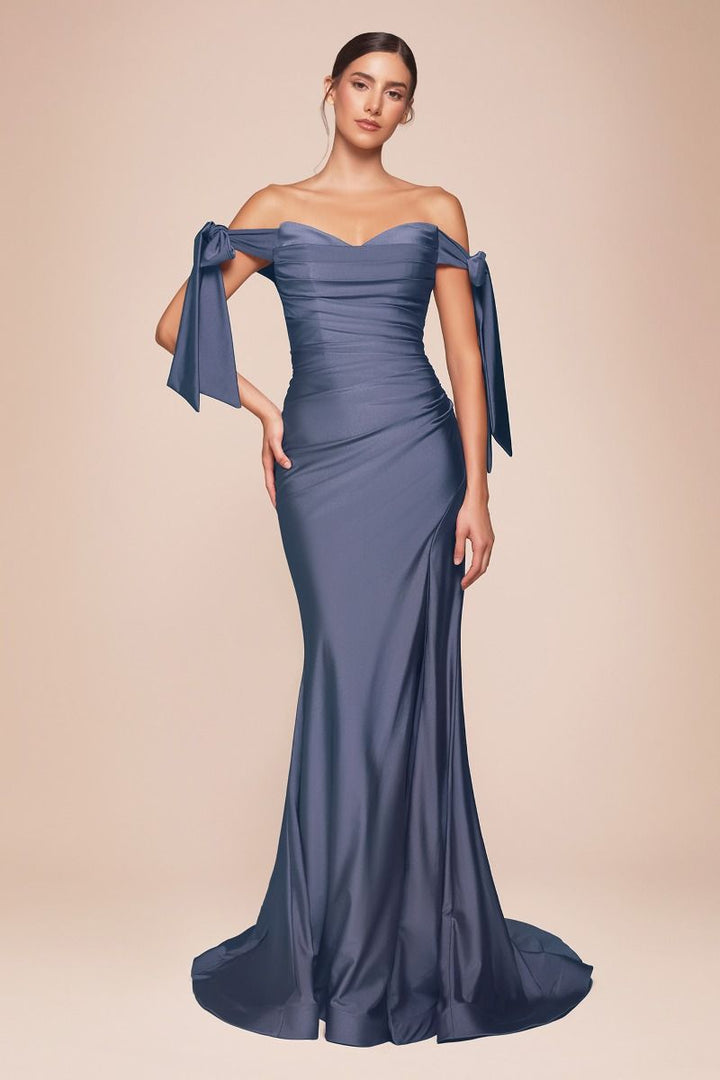 Ladivine CD943 Sweetheart Off The Shoulder Pleated Waist Prom Dress 2026 - FOSTANI.com