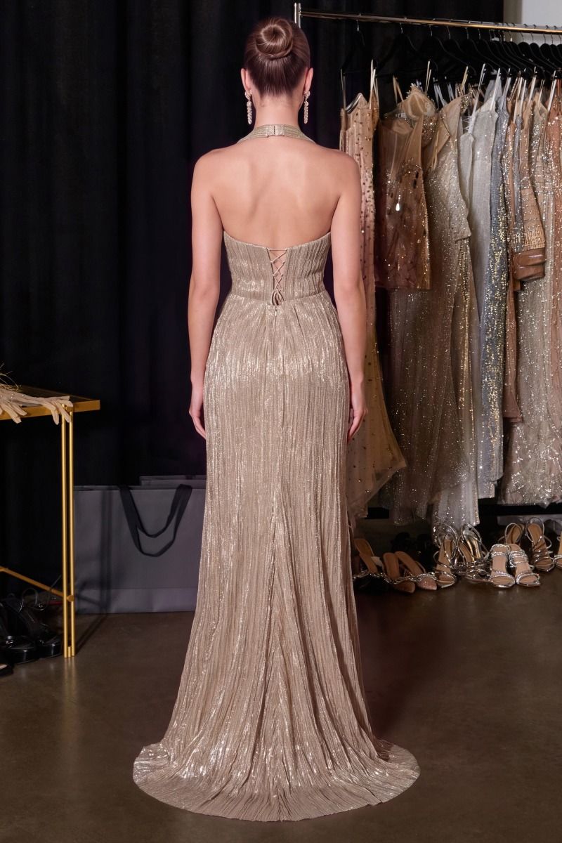Ladivine CH2625 evening dress, open back with mid-back lace-up