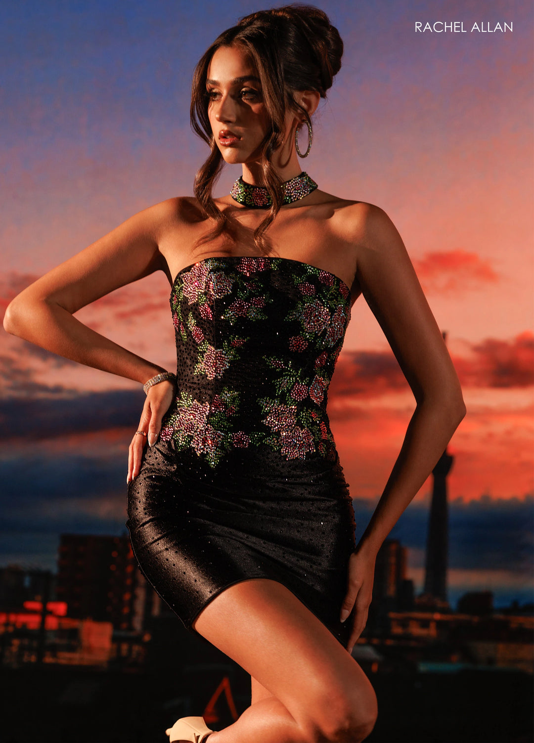 Rachel Allan 40665 Strapless Lace-Up Back Homecoming Dress