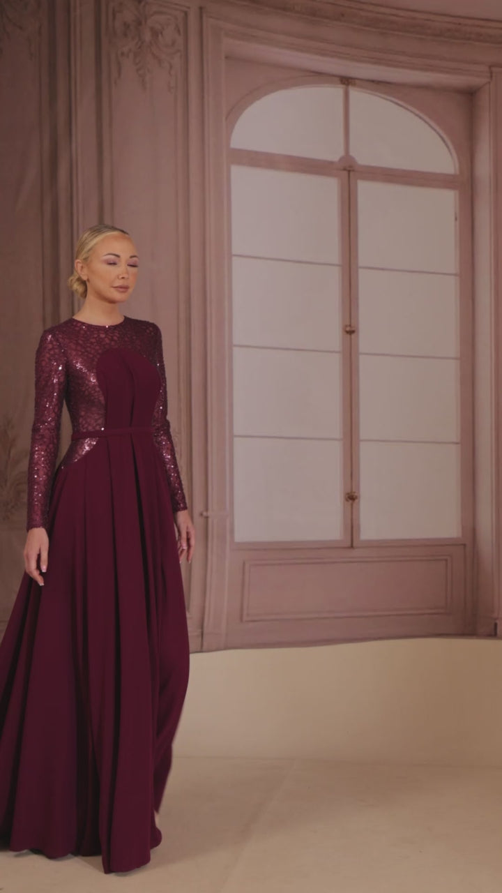 Reverie Couture FW285 Beaded A-Line Dress