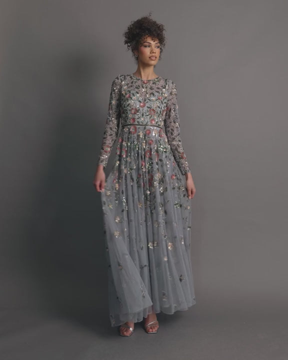 Mac Duggal 5533 Embellished High Neck Long Sleeve A Line Gown video