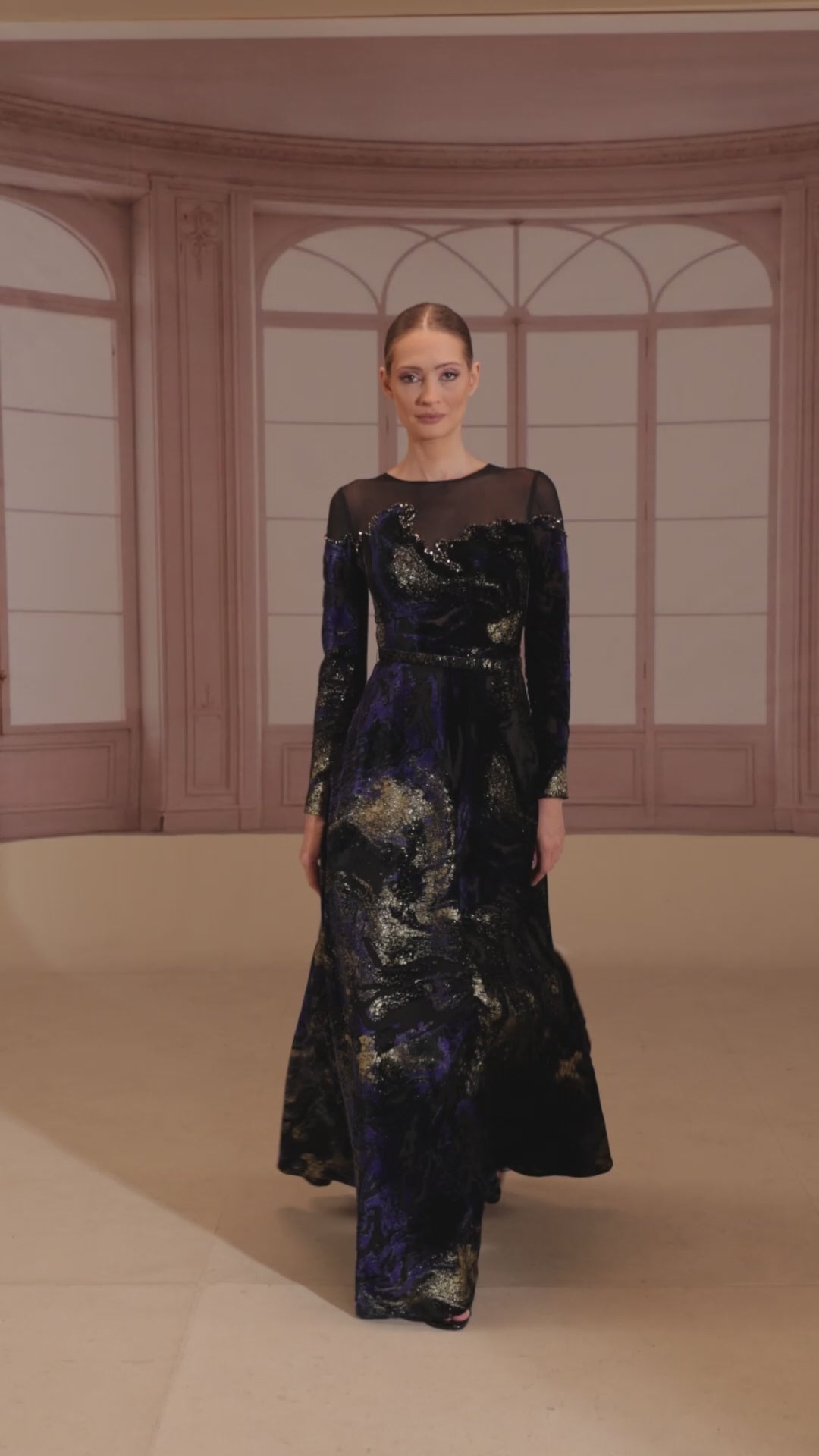 Reverie Couture FW266 Modest Velvet A-Line Dress