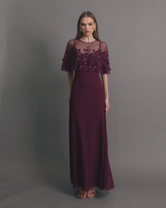 Mac Duggal 9229 Sleeveless Gown with Embellished Cape video