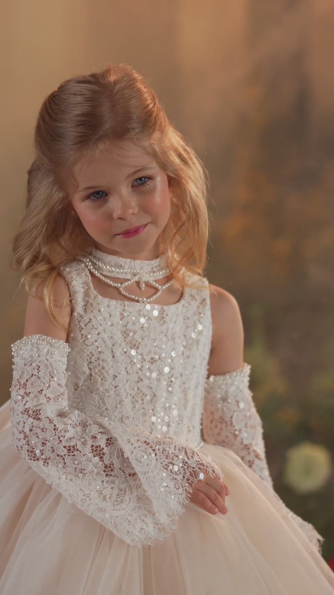 Pentelei 3934 Lace Bodice Tulle Ball Gown Kids Dress