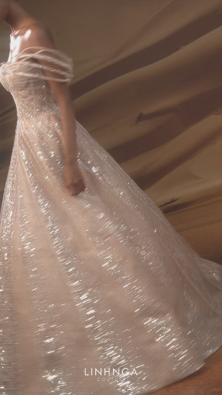 Linh Nga LXBAT265 Strapless A-Line Bridal Couture Dress