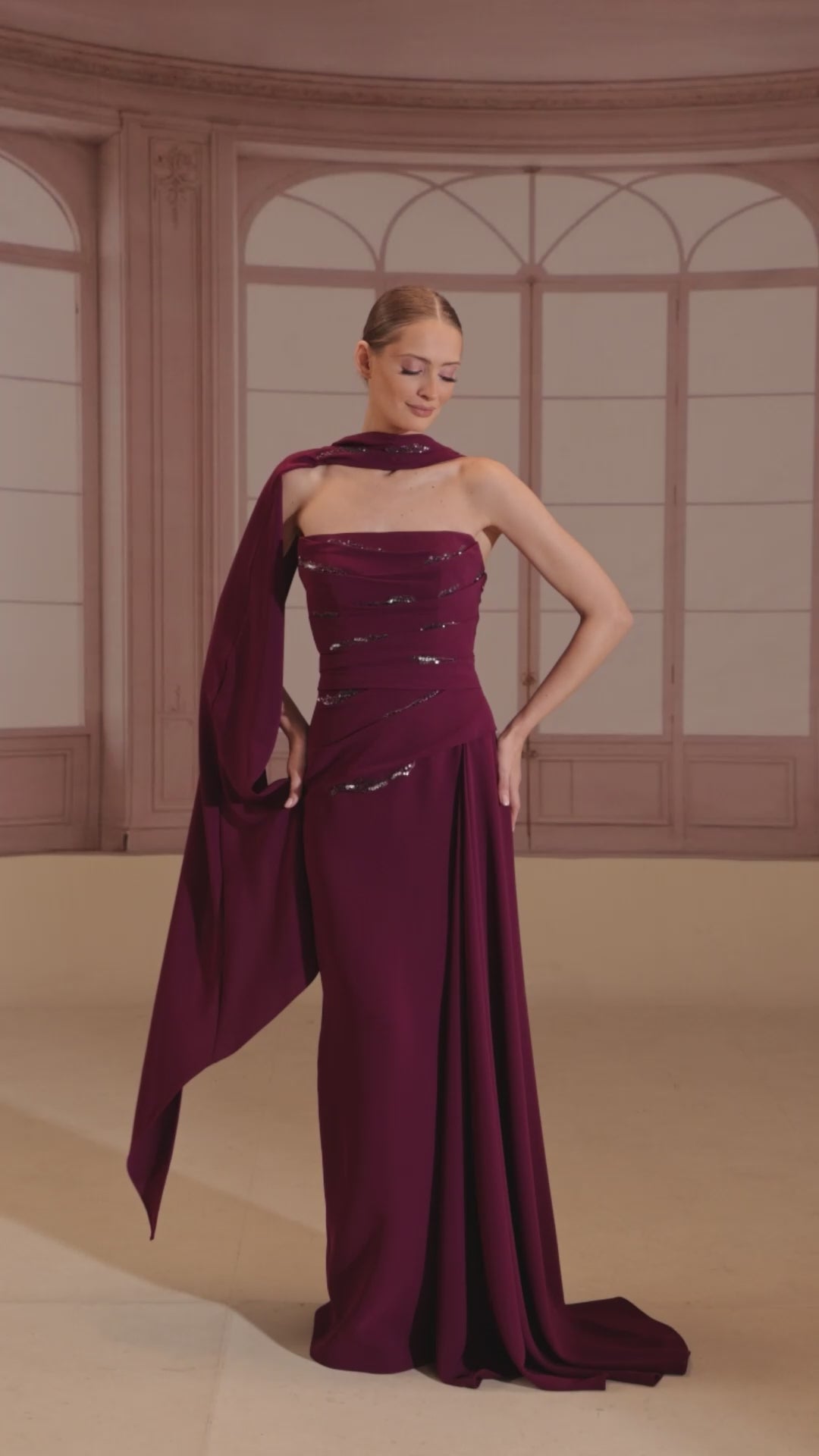 Reverie Couture FW284 Strapless Embellished Dress