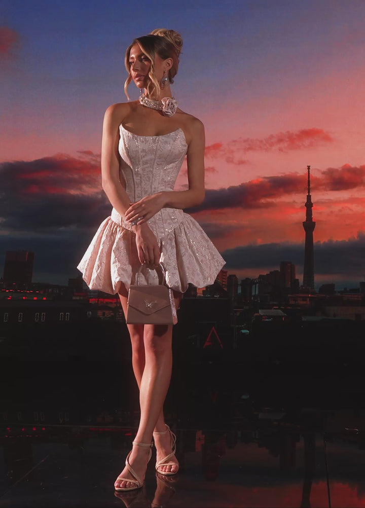 Rachel Allan 40695 Strapless Corset Drop-Waist Bubble Dress