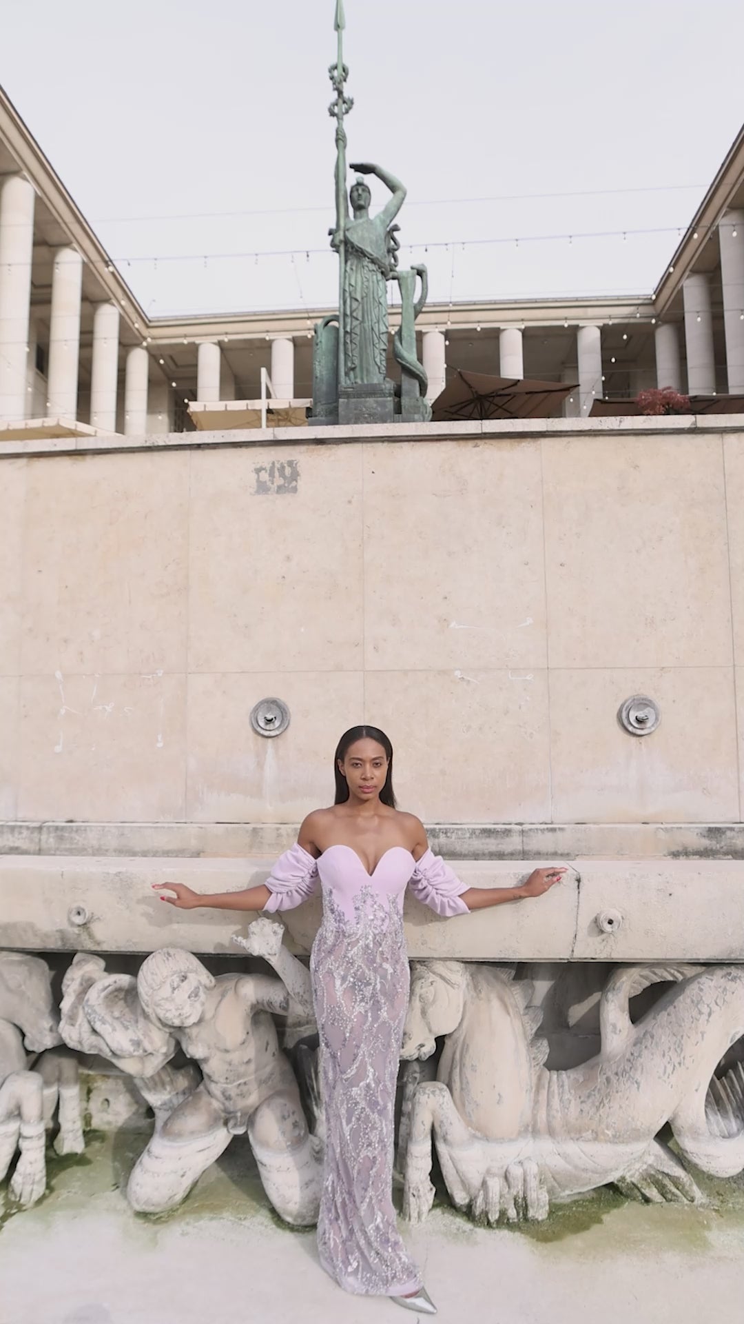 Abdo Aoude SS15 Dusty Violet Crepe Couture Dress