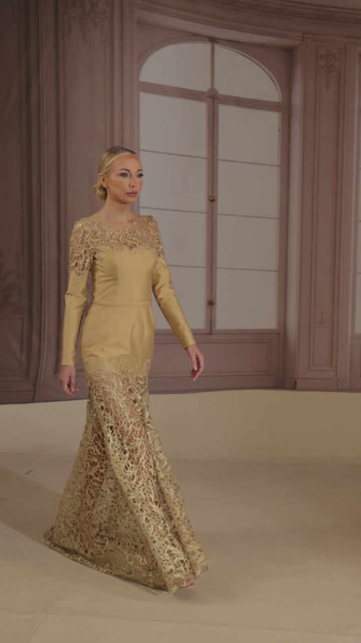 Reverie Couture FW296 Embellished Silk Sheath Dress
