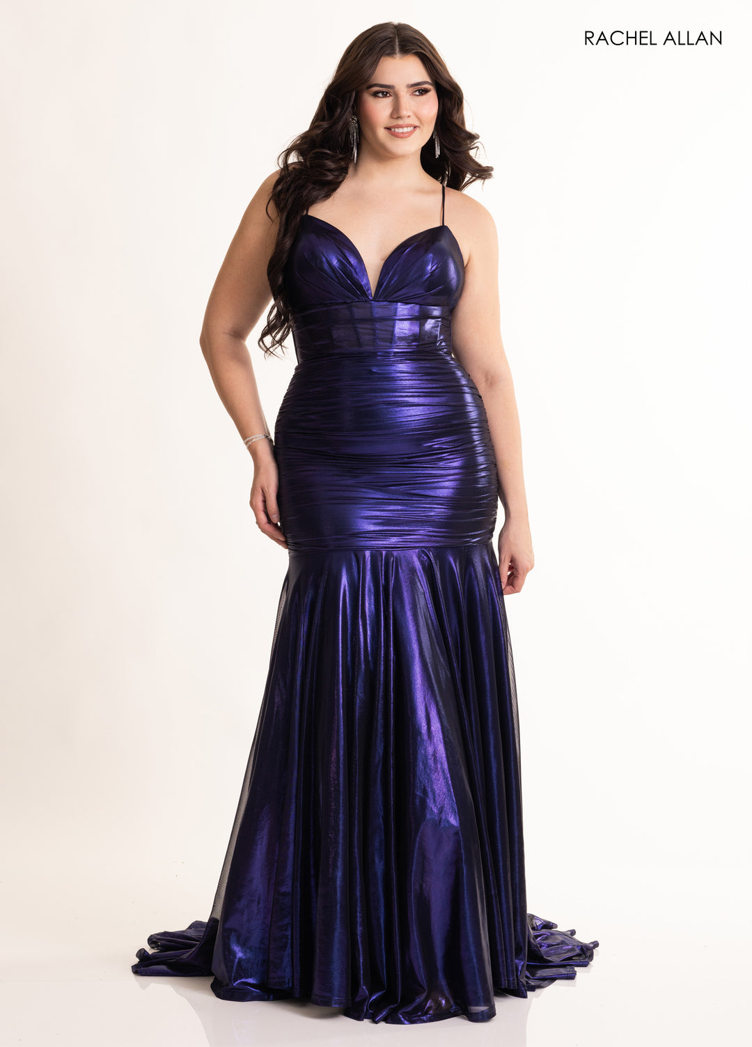 Rachel Allan 71040 Metallic Net Mermaid Prom Dress 2026