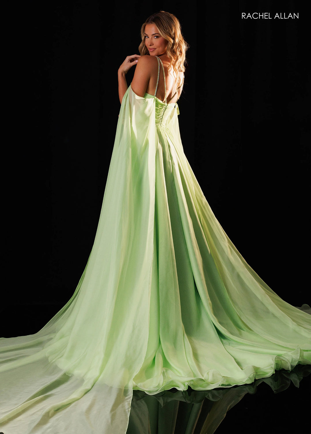 Rachel Allan 50444 Sweetheart Cape Sleeve A-Line Pageant Dress - FOSTANI.com