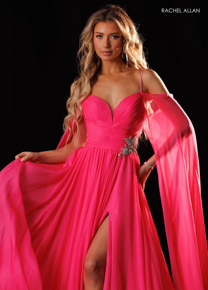 Rachel Allan 50444 Sweetheart Cape Sleeve A-Line Pageant Dress - FOSTANI.com