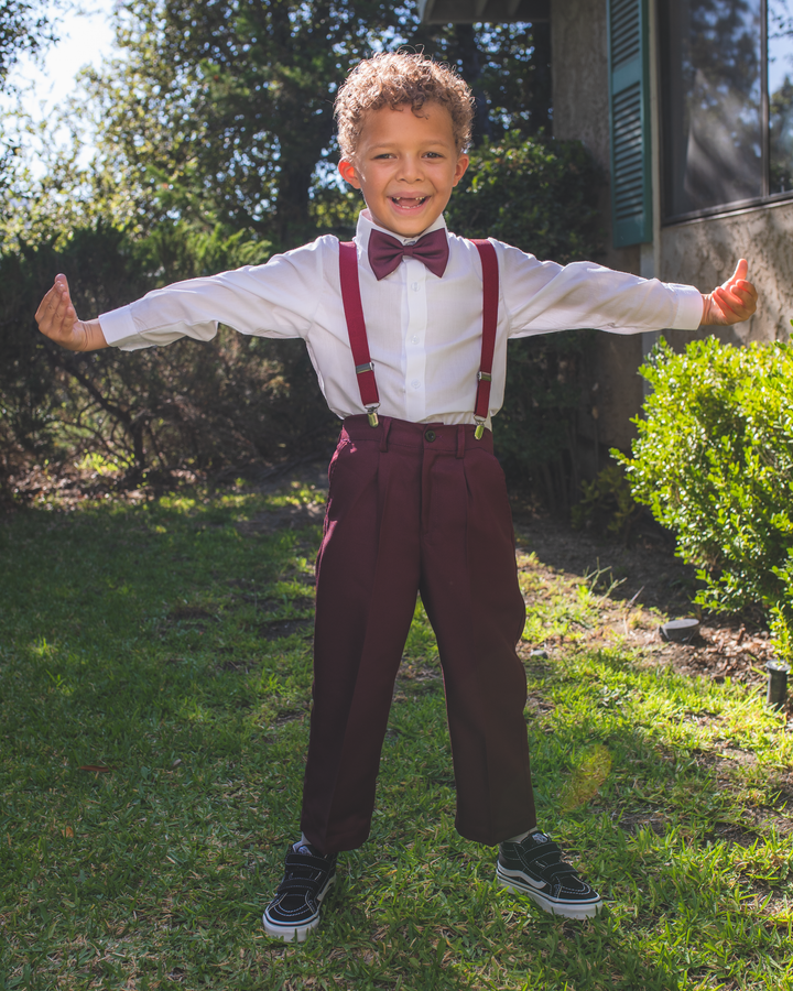 Peanut Butter Collection Barn Wedding Set Burgundy - FOSTANI