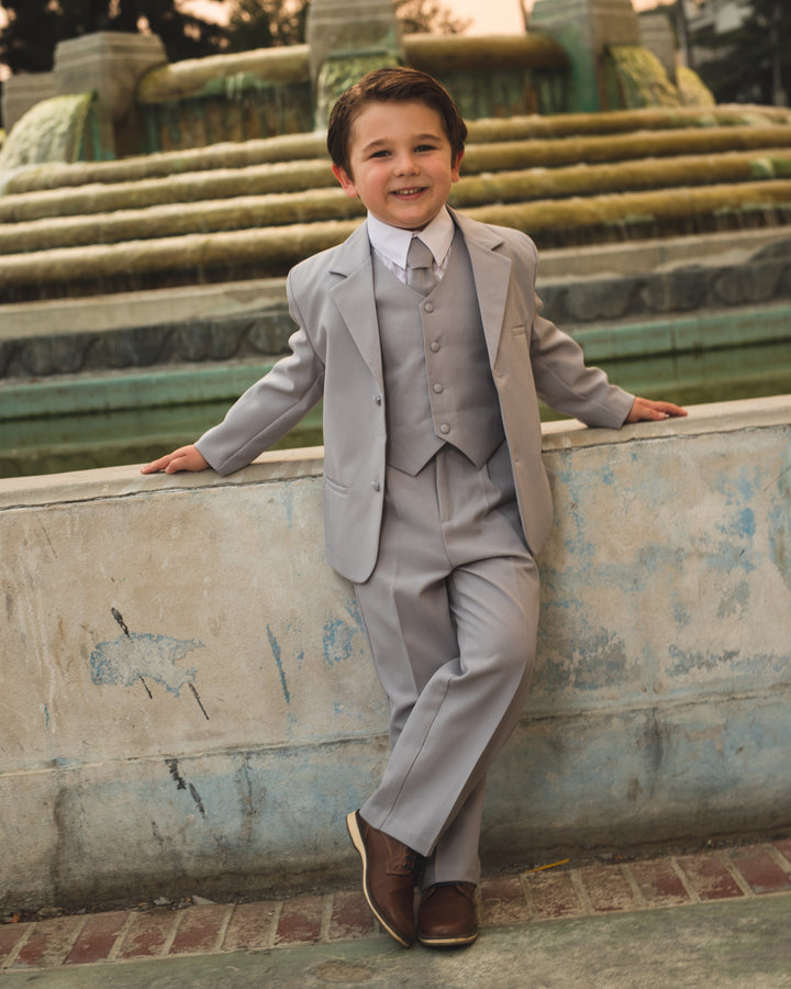 Peanut Butter Collection Joey Light Grey suit - FOSTANI