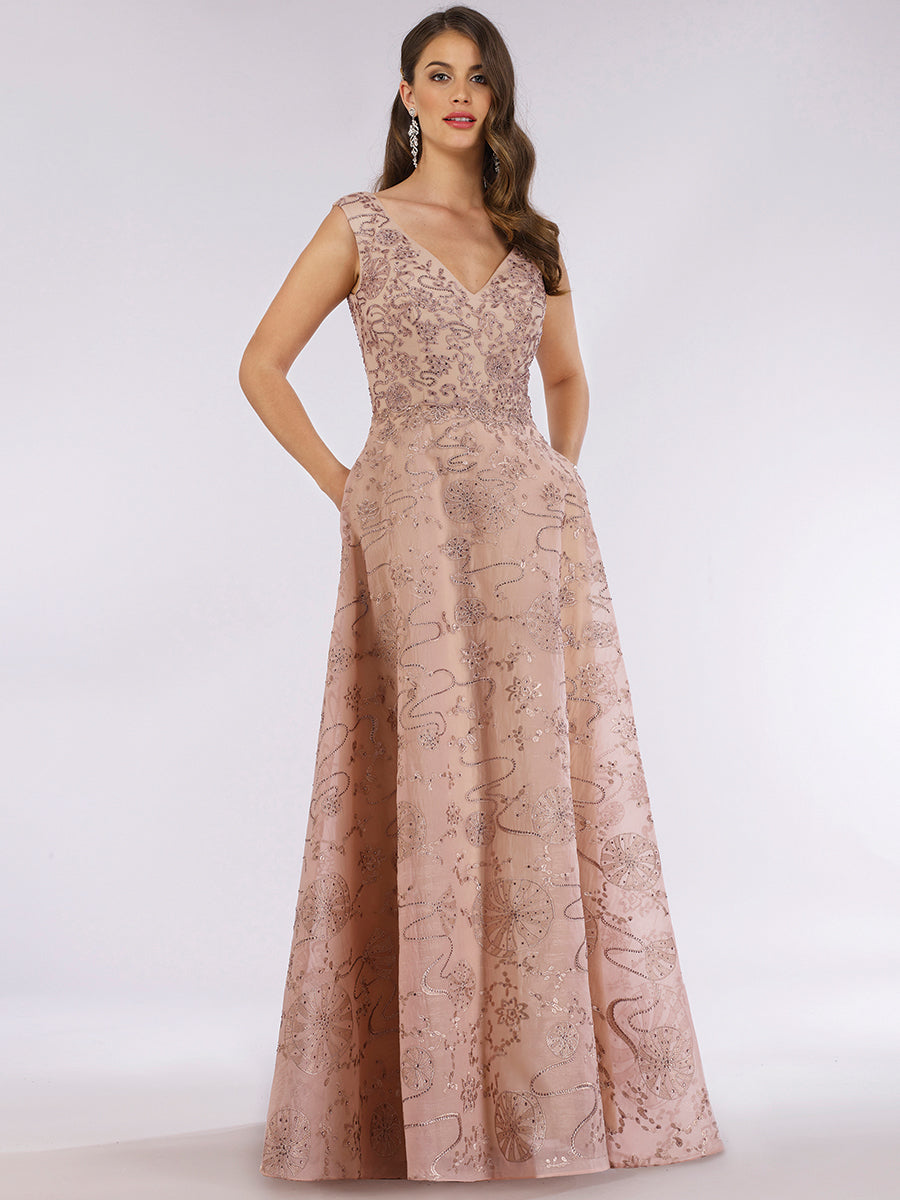 Lara 29638 - Embellished Ball Gown with Pockets - FOSTANI