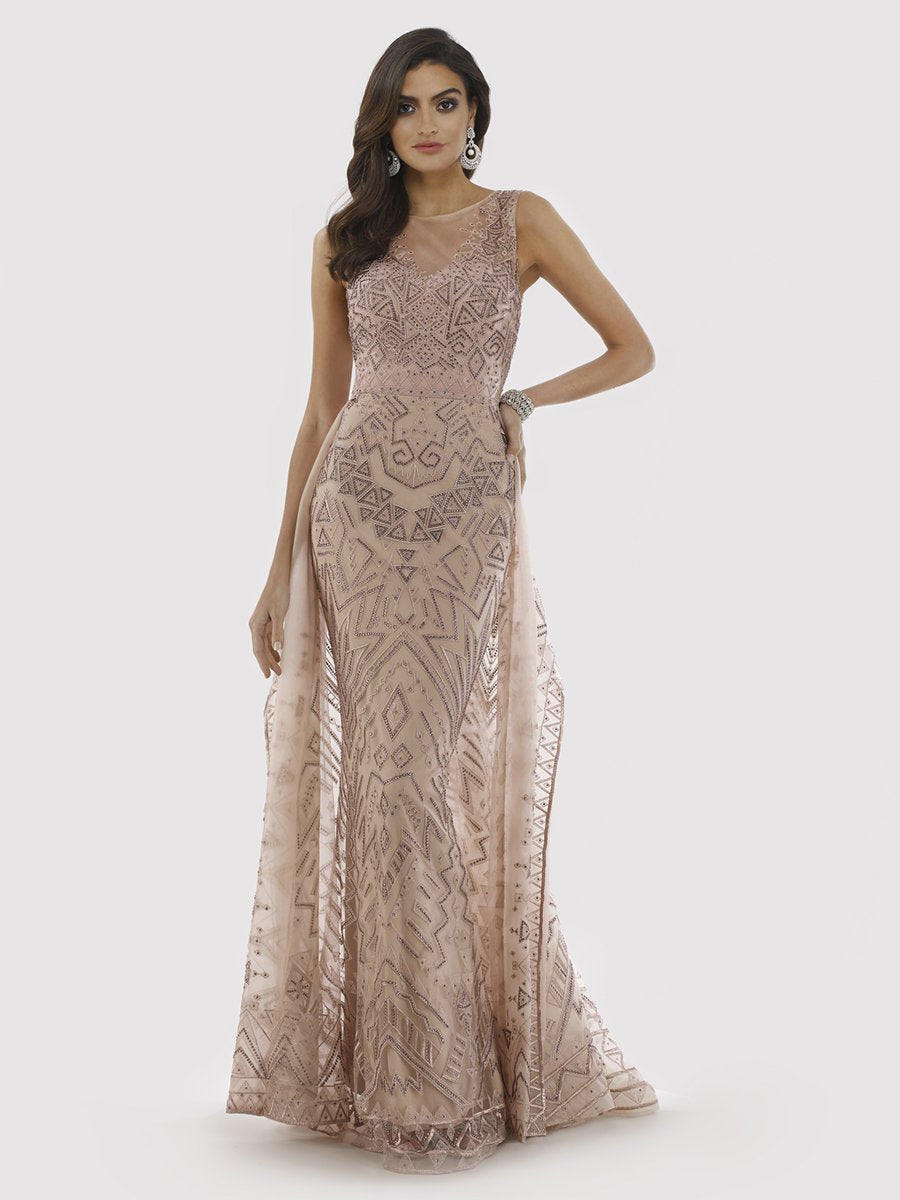 Lara 29789 - High Neck Mermaid Long lace Gown - FOSTANI