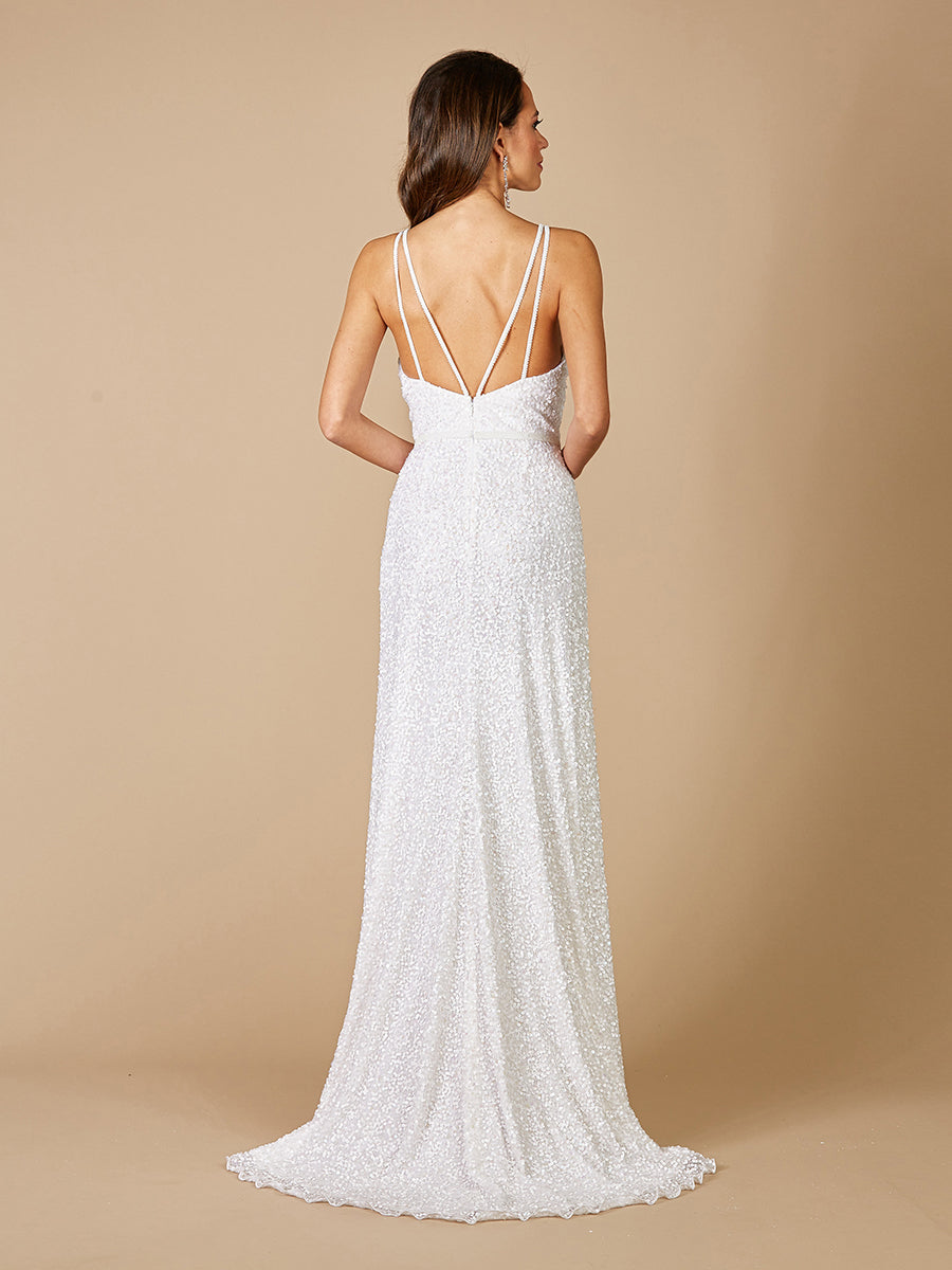 Lara Greenley Sleeveless Beaded Wedding Dress - FOSTANI