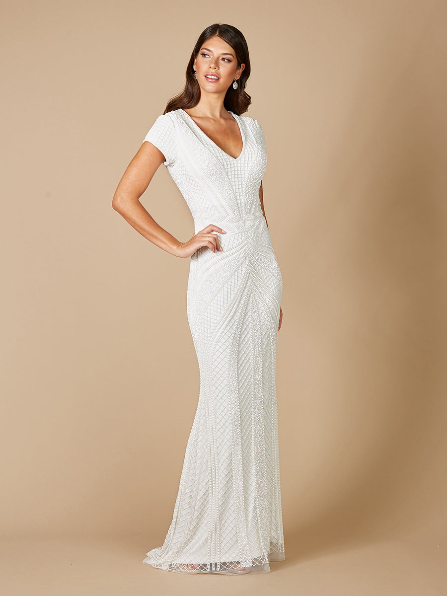 Lara Flavia Fitted Beaded Wedding Gown - FOSTANI