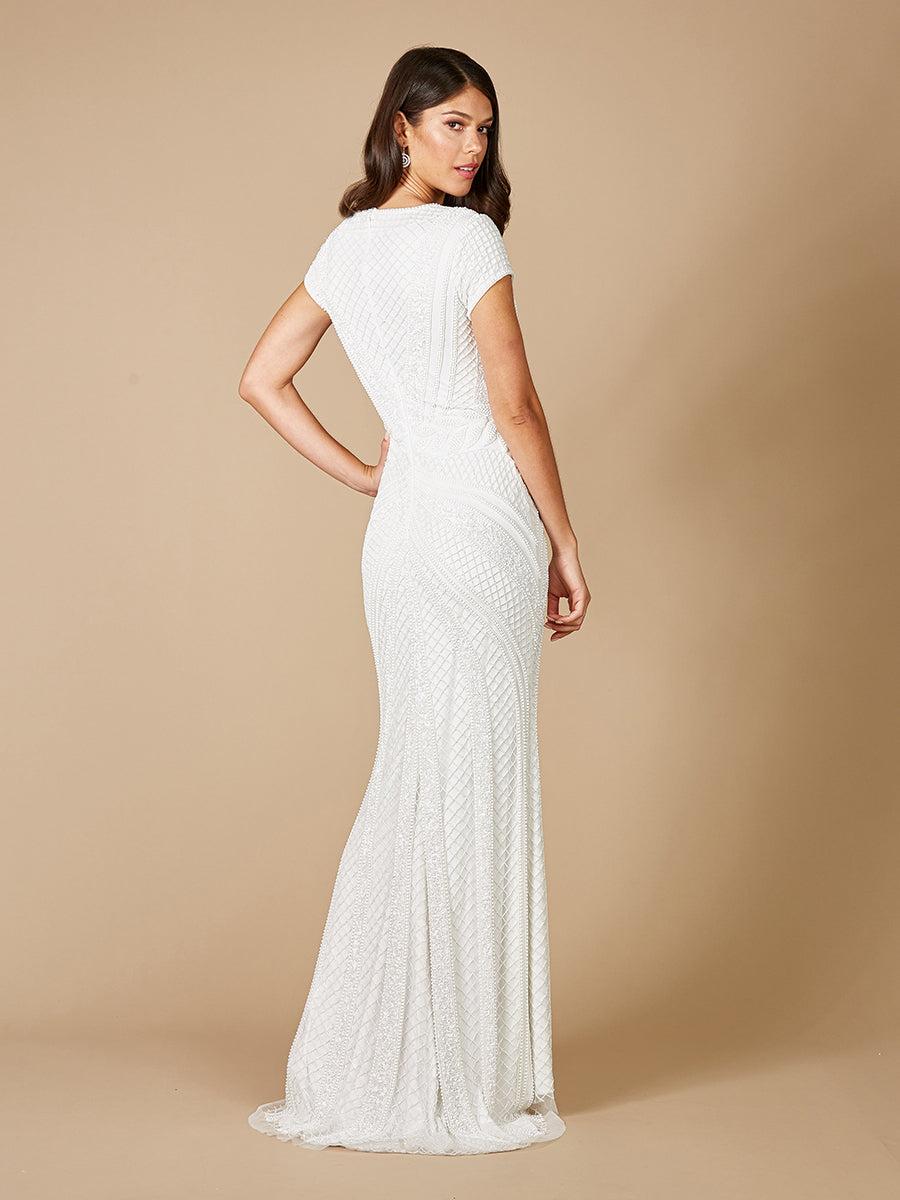 Lara Flavia Fitted Beaded Wedding Gown - FOSTANI
