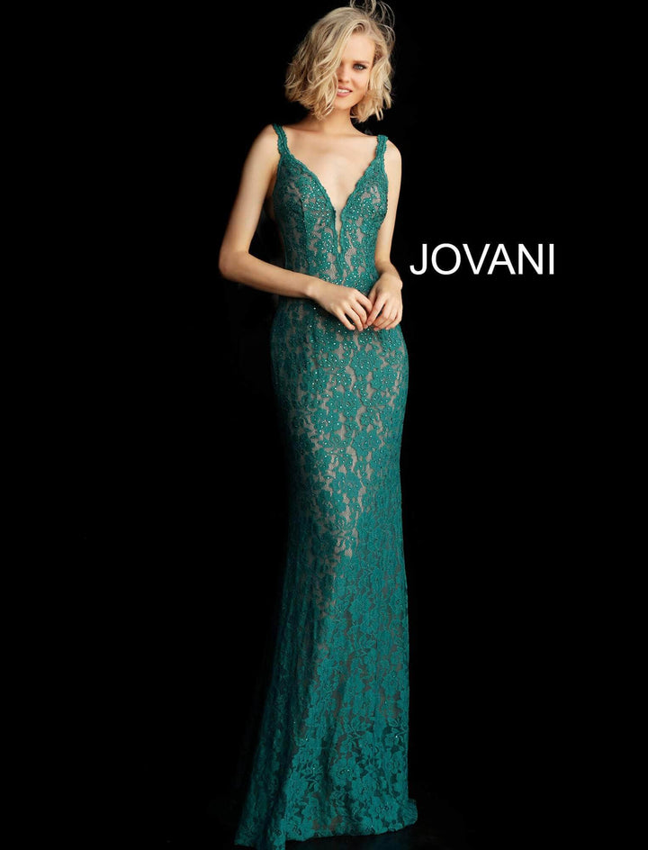 Jovani - Fitted Lace Prom Dress 48994 - FOSTANI