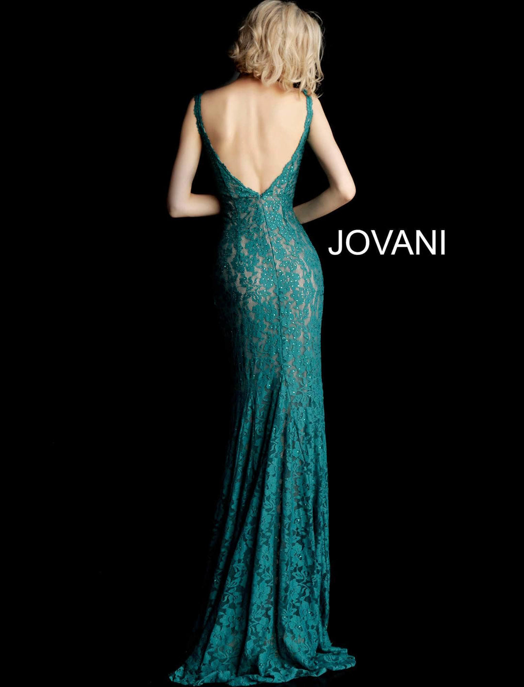Jovani - Fitted Lace Prom Dress 48994 - FOSTANI